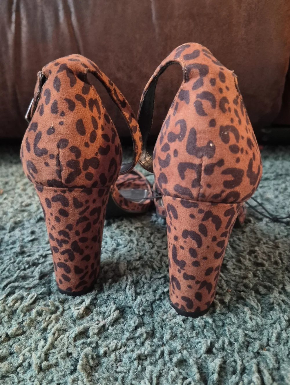 Worthington Animal Print Block Heels Open Toe 6.5 NWOB
